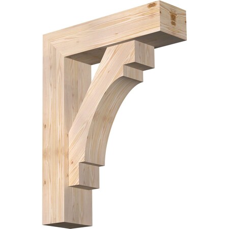 Ekena Millwork Merced Block Smooth Bracket w/ Offset Brace, Douglas Fir, 7 1/2"W x 28"D x 36"H BKT0806X28X36MRC05SDF